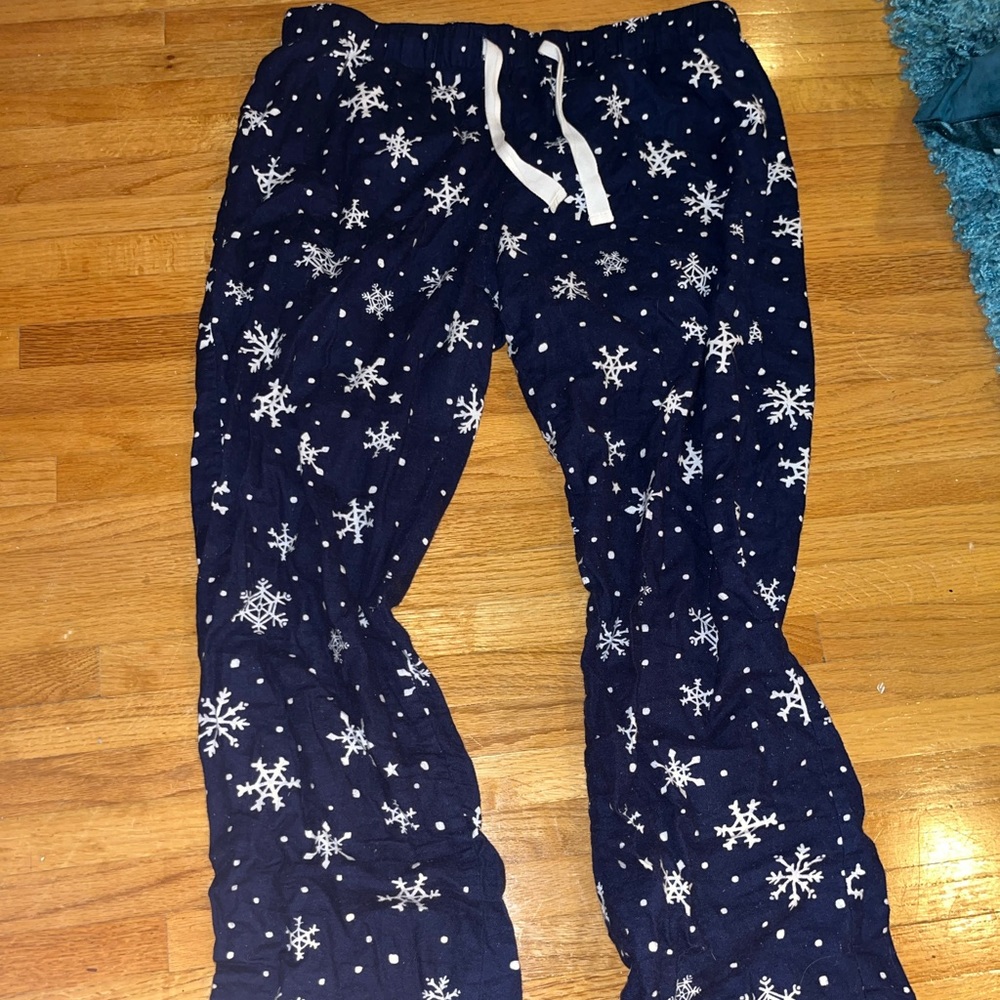 Navy Snowflake pajama pants old navy